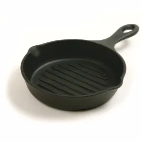 Mini Cast Iron Single Handle Grill Pan Pre Seasoned (6Inch or 15cm)