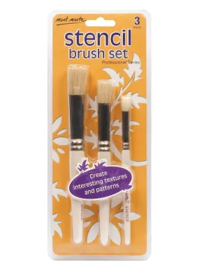 Mont Marte Professional Stencil Brush Set 12, 8, 4