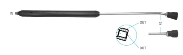 Mosmatic HP Standard Wand - 42 Inch - Bent - 1/4" Male Inlet - 1/4" NFMT Out - 26.731