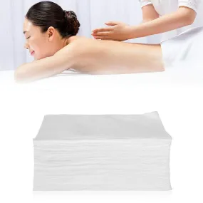 MYOYAY 100 Pcs Disposable Bed Sheets 31" x 71" Non-Woven Fabric Bed Cover Elastic Disposable Bed Covers Spa Massage Table Sheet for Massage Spa Tattoo Hotel Beauty Salon (White)