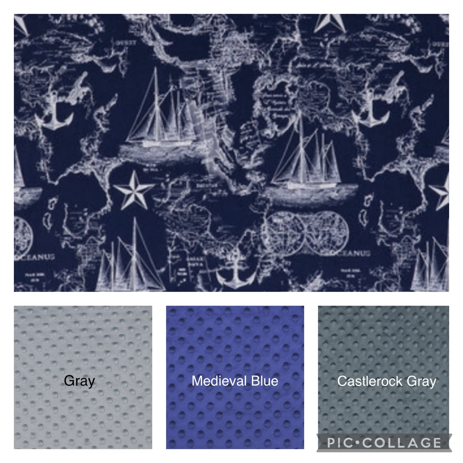 Navy Nautical Maps and Boats Sea Cotton Weighted Blanket or Lap Pad Cotton Fabric - Toddler, Child, Teen, Adult -Dot Minky - Anxiety, Sleep.