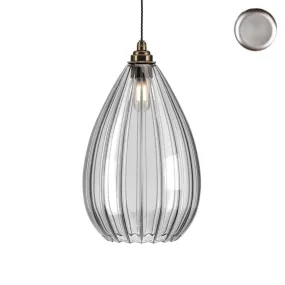 Outlet Wellington bathroom pendant - Ribbed, Nickel