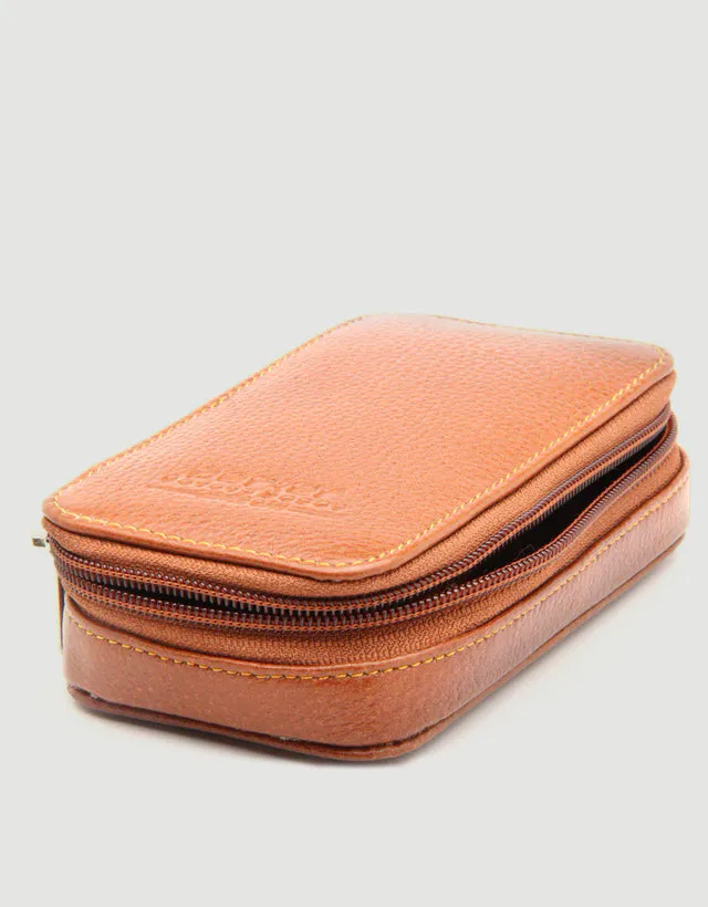 Parker - LP4 Leather saddle zip pouch for razor and blade