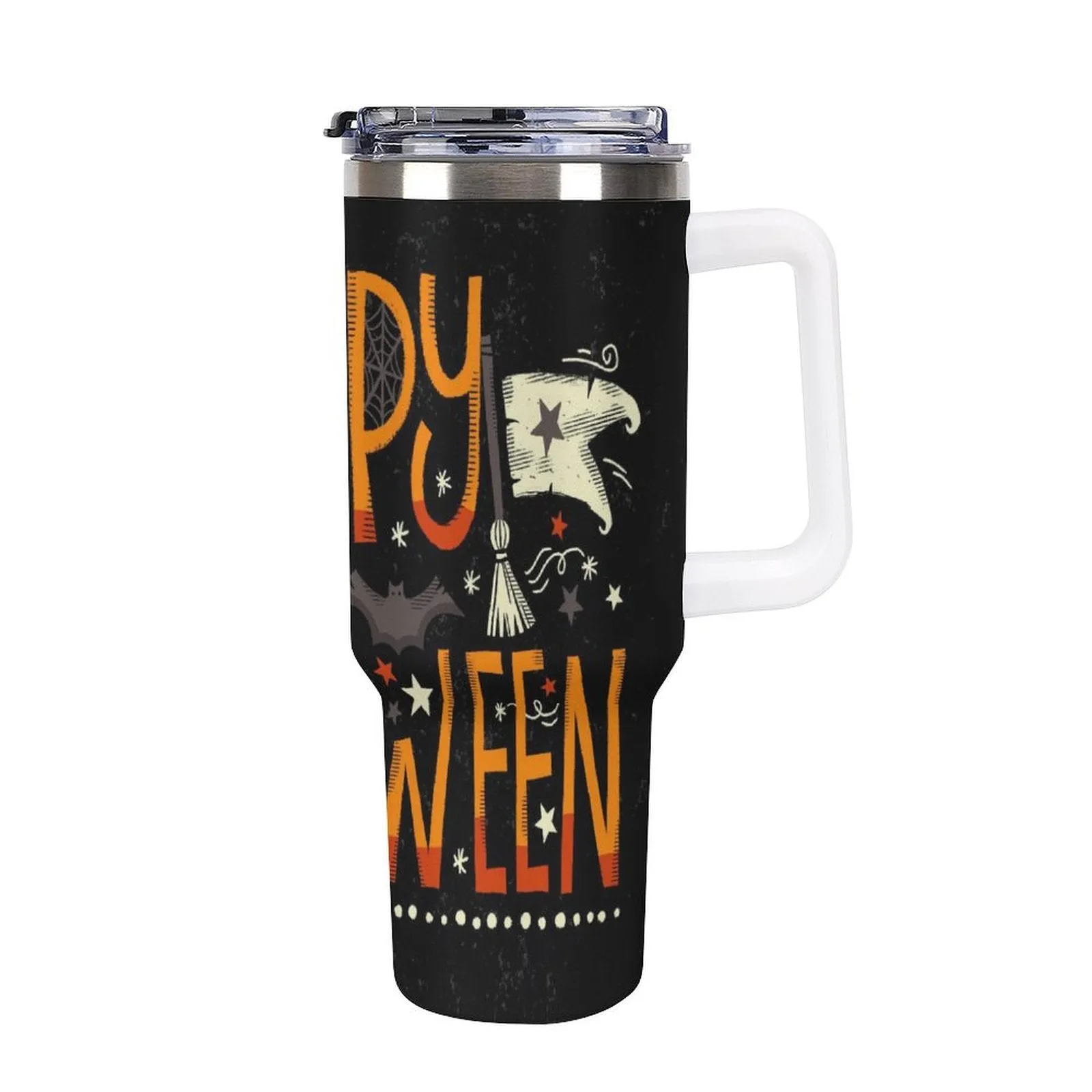 Personalized Large Capacity Car Cup Halloween 40oz Tumbler with Handle, Lid, Straw and Brush