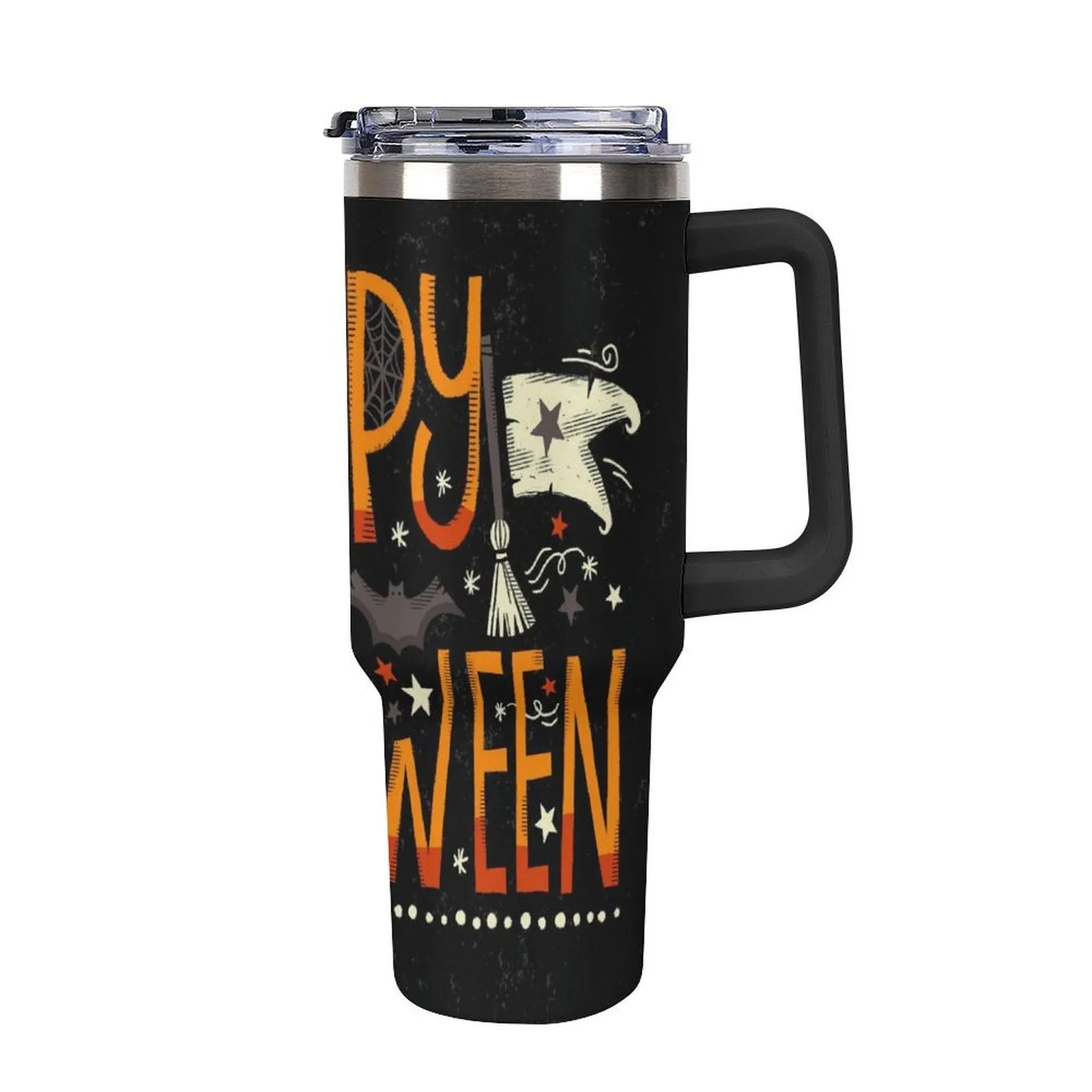 Personalized Large Capacity Car Cup Halloween 40oz Tumbler with Handle, Lid, Straw and Brush