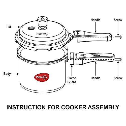 Pigeon by Stovekraft Hard Anodised Aluminium Pressure Cooker Combo - 2 L, 3 L and 5 L Induction Base Outer Lid Cooker (14414, Black)