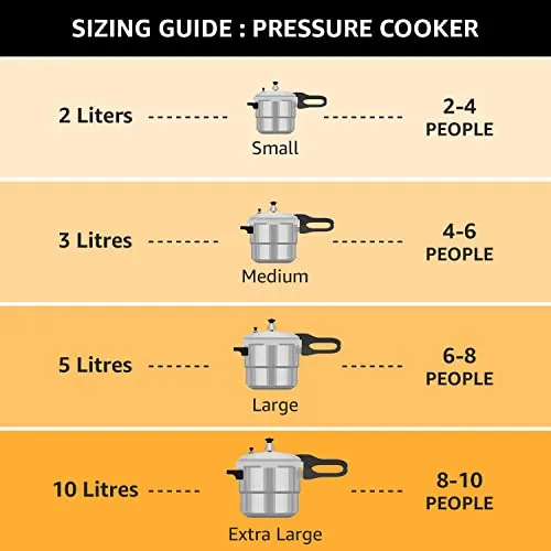 Pigeon by Stovekraft Hard Anodised Aluminium Pressure Cooker Combo - 2 L, 3 L and 5 L Induction Base Outer Lid Cooker (14414, Black)