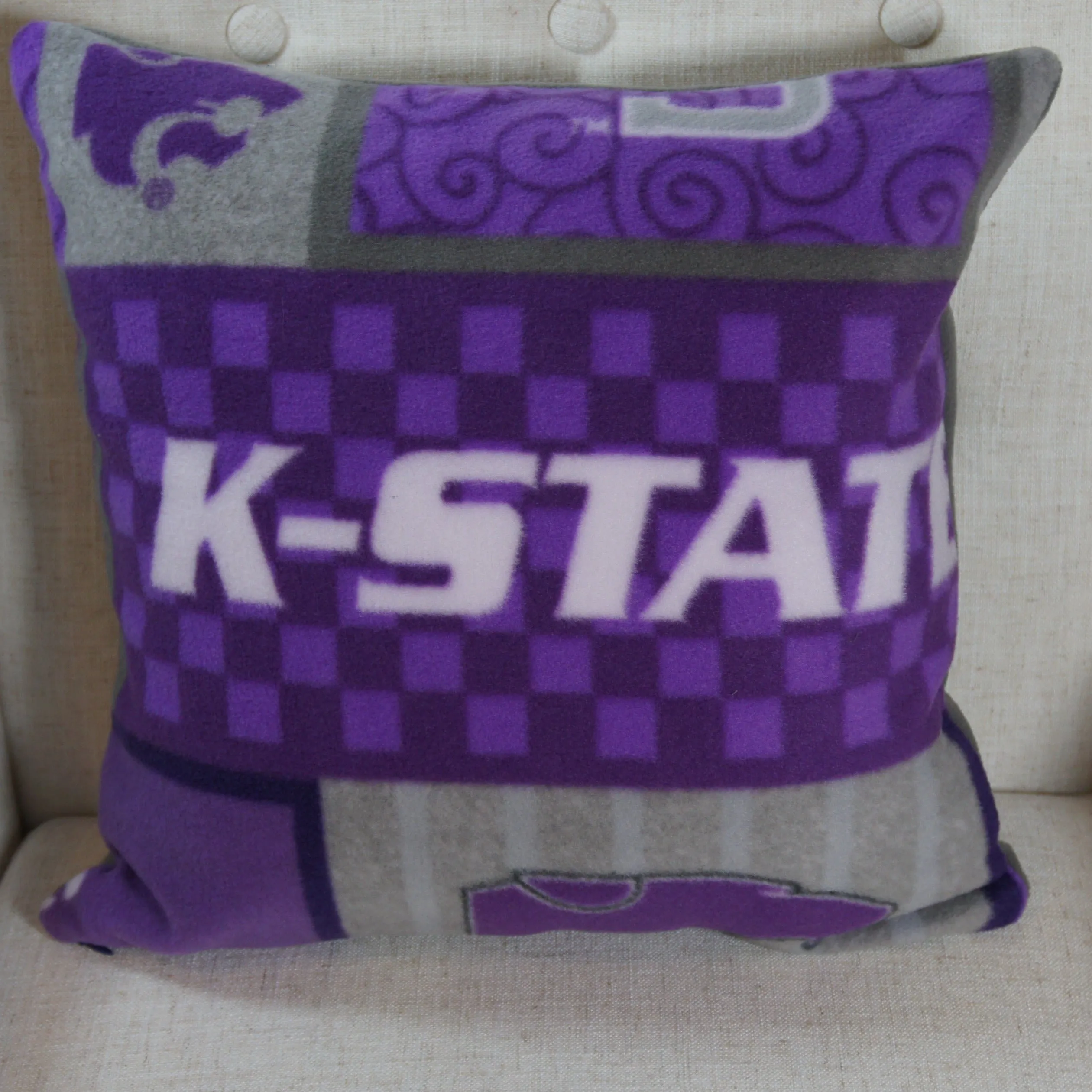 Pillows - College - NCAA - Kansas State University-KSU - Wildcats - Blocks - 16 inch