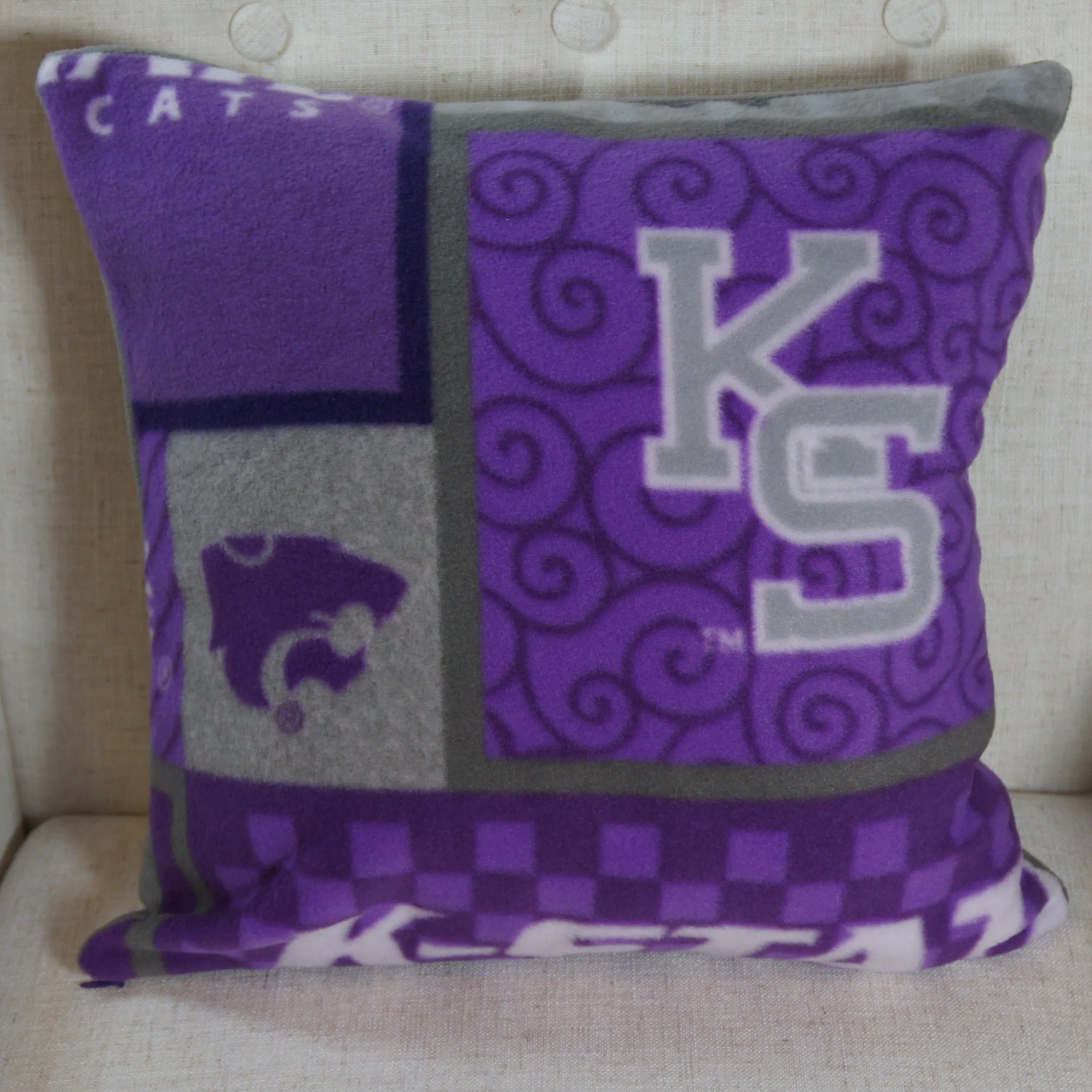 Pillows - College - NCAA - Kansas State University-KSU - Wildcats - Blocks - 16 inch