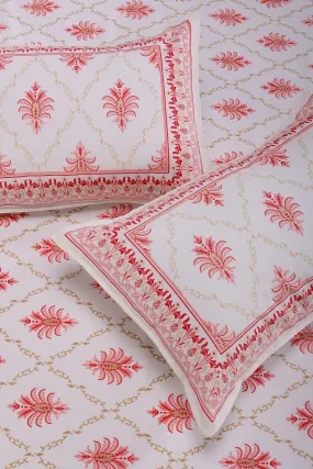 Pineapple Jaal Pink Cotton Bedsheet