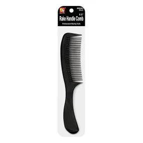 PLASTIC COMB RAKE HANDLE COMB 8.5" (BLACK)