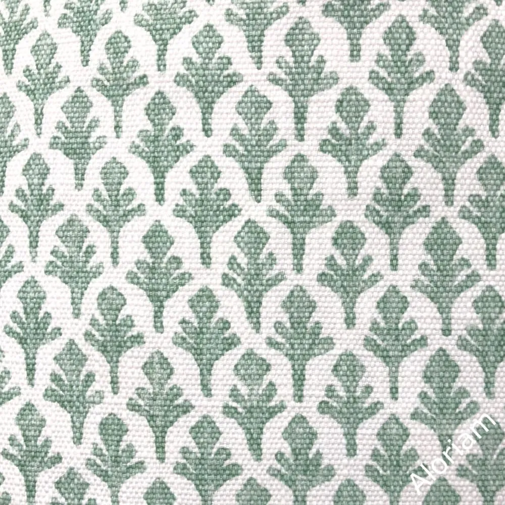 Ponce Eucalyptus Green White Leaf Print Pillow Cover (Lacefield Designs fabric available by the yard)