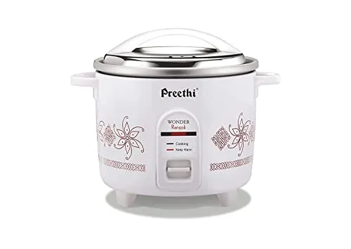 Preethi RC 320 A18 1800 ml Double Pan Rice Cooker, White, 1.8 Liters