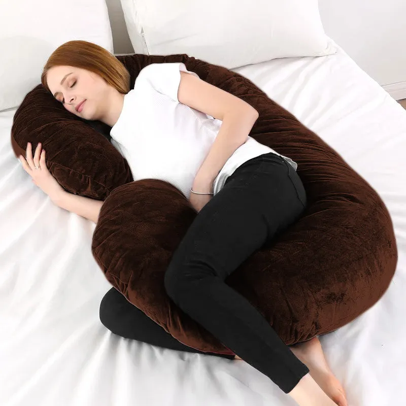 Pregnancy Support Pillow / C- Shape Maternity Pillow / Sleeping Support Pillow In Brown Color