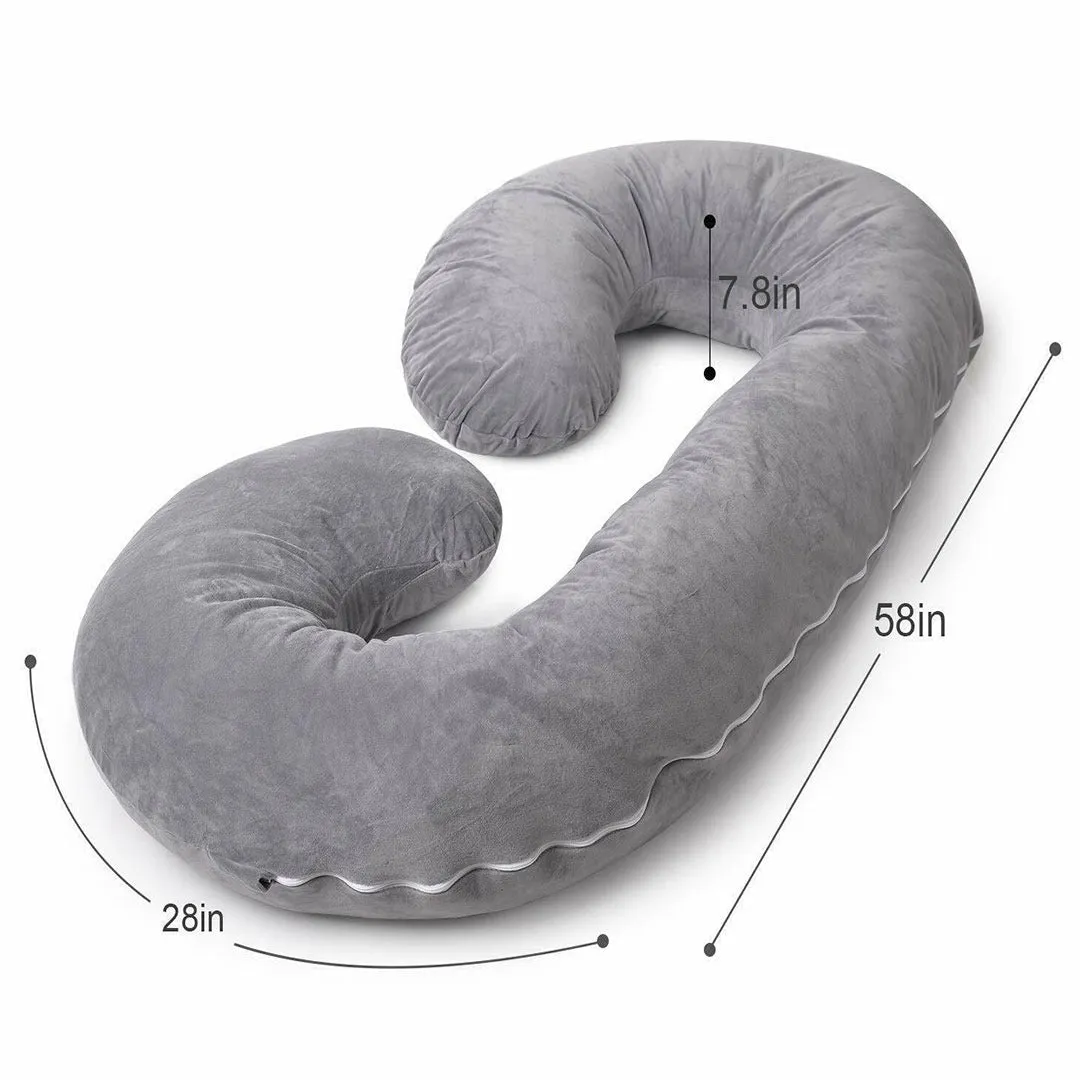 Pregnancy Support Pillow / C- Shape Maternity Pillow / Sleeping Support Pillow In Brown Color