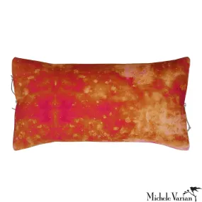 Printed Velvet Pillow Cloudy Amber 12x22