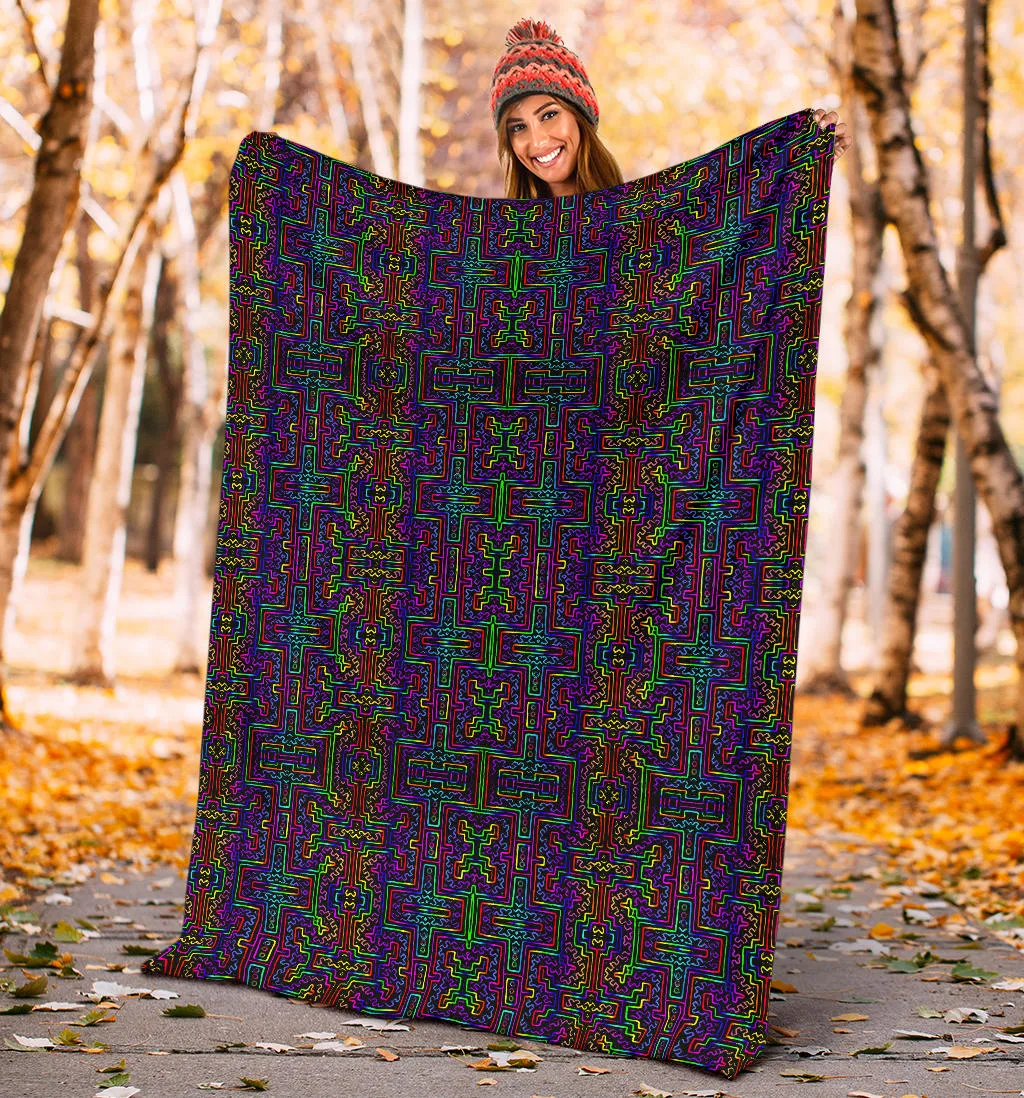 Prismatic Overlay | Micro Fleece Blanket | Hakan Hisim