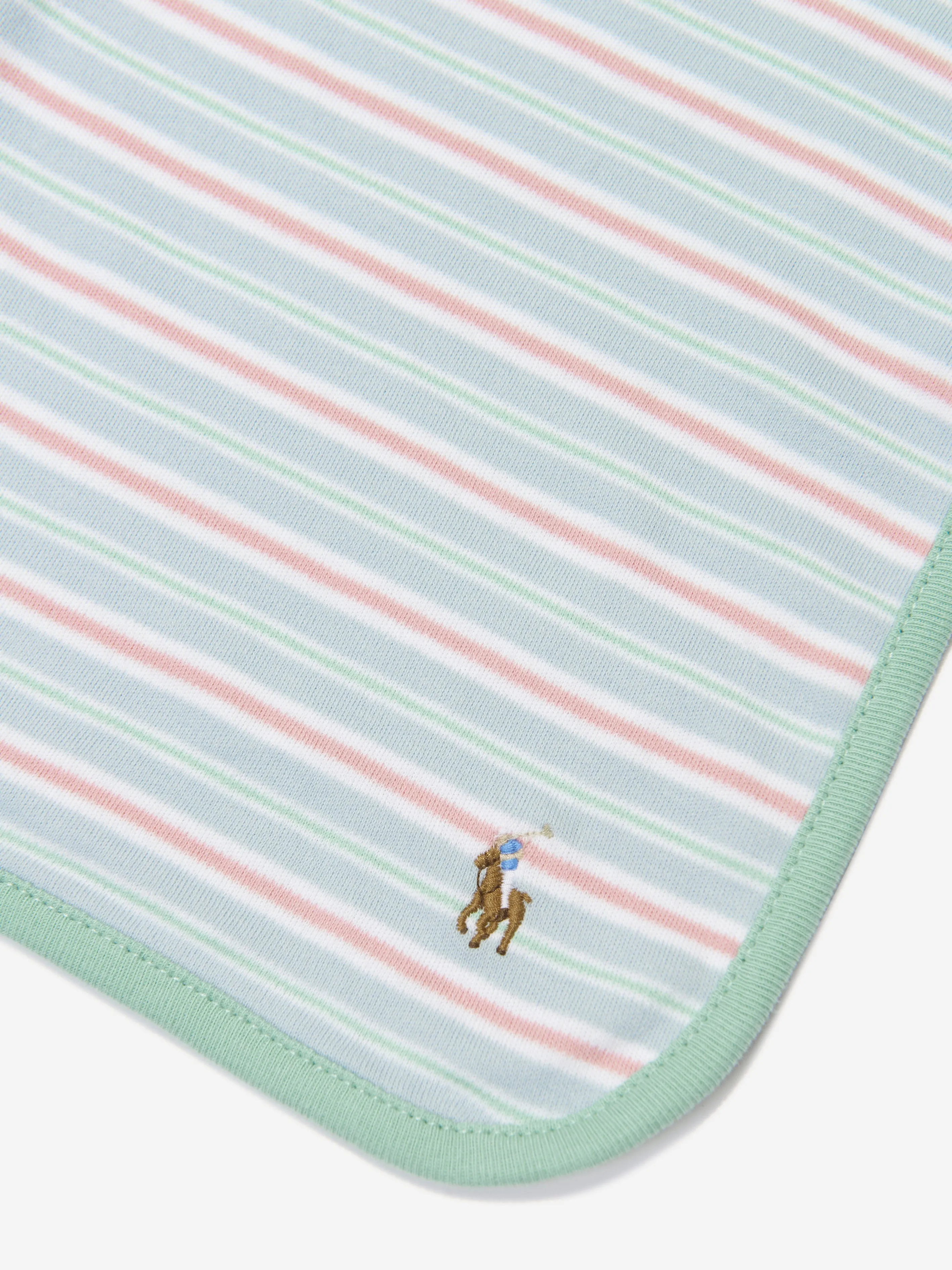 Ralph Lauren Baby Boys Striped Logo Blanket in Green