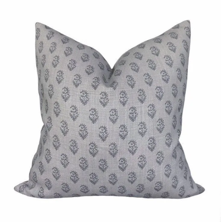 READY TO SHIP Peter Dunham Designer PIllow Cover Rajmata in Ash/Gray