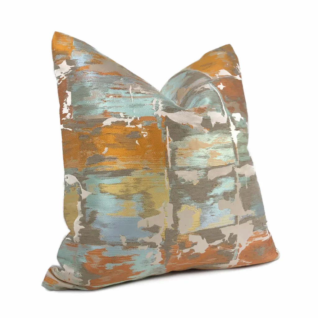 Robert Allen Beacon Hill Annina Mandarin Modern Abstract Silk Linen Pillow Cover