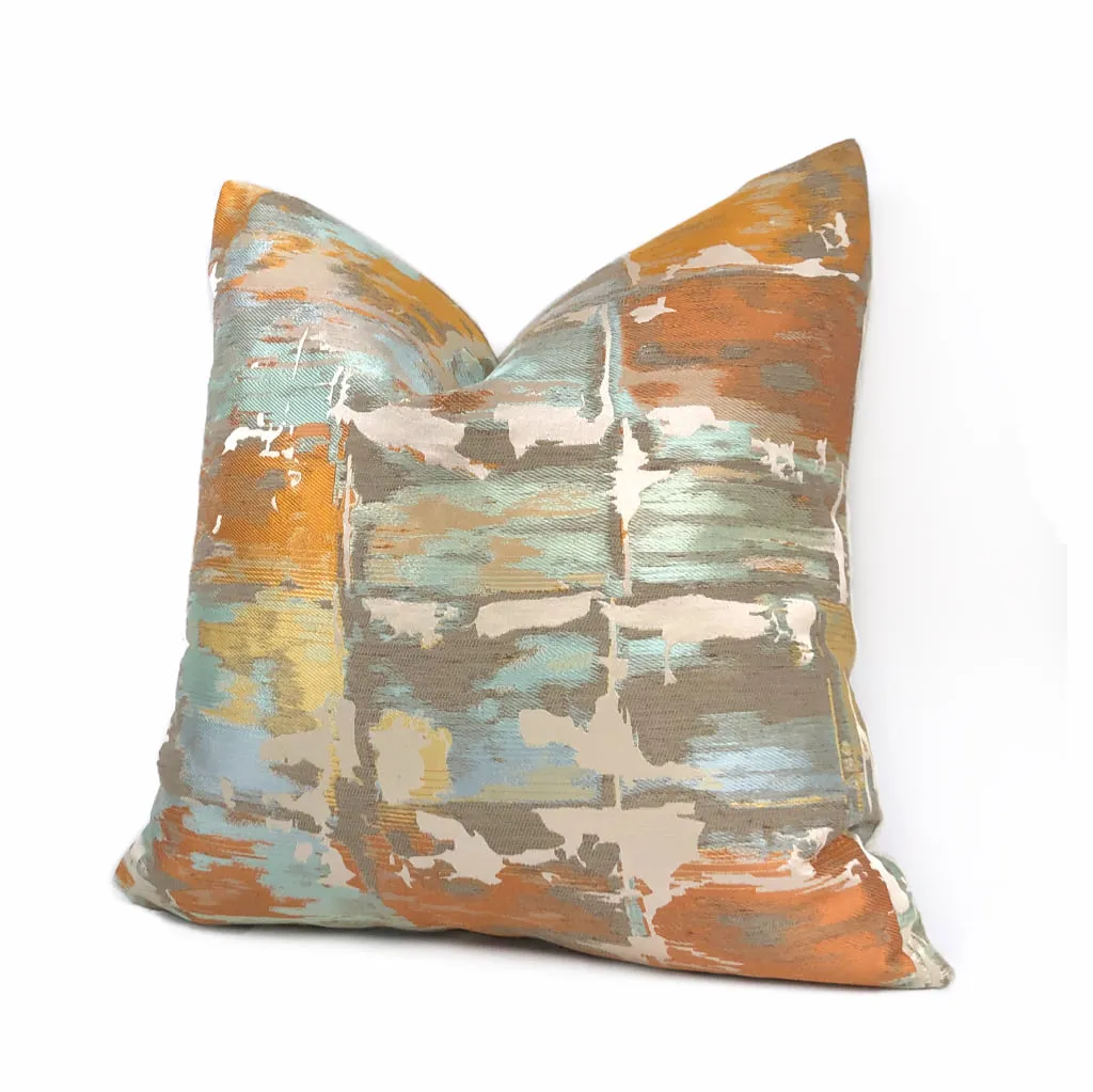 Robert Allen Beacon Hill Annina Mandarin Modern Abstract Silk Linen Pillow Cover