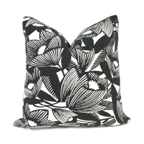 Robert Allen Romaria Black White Modern Floral Pillow Cover