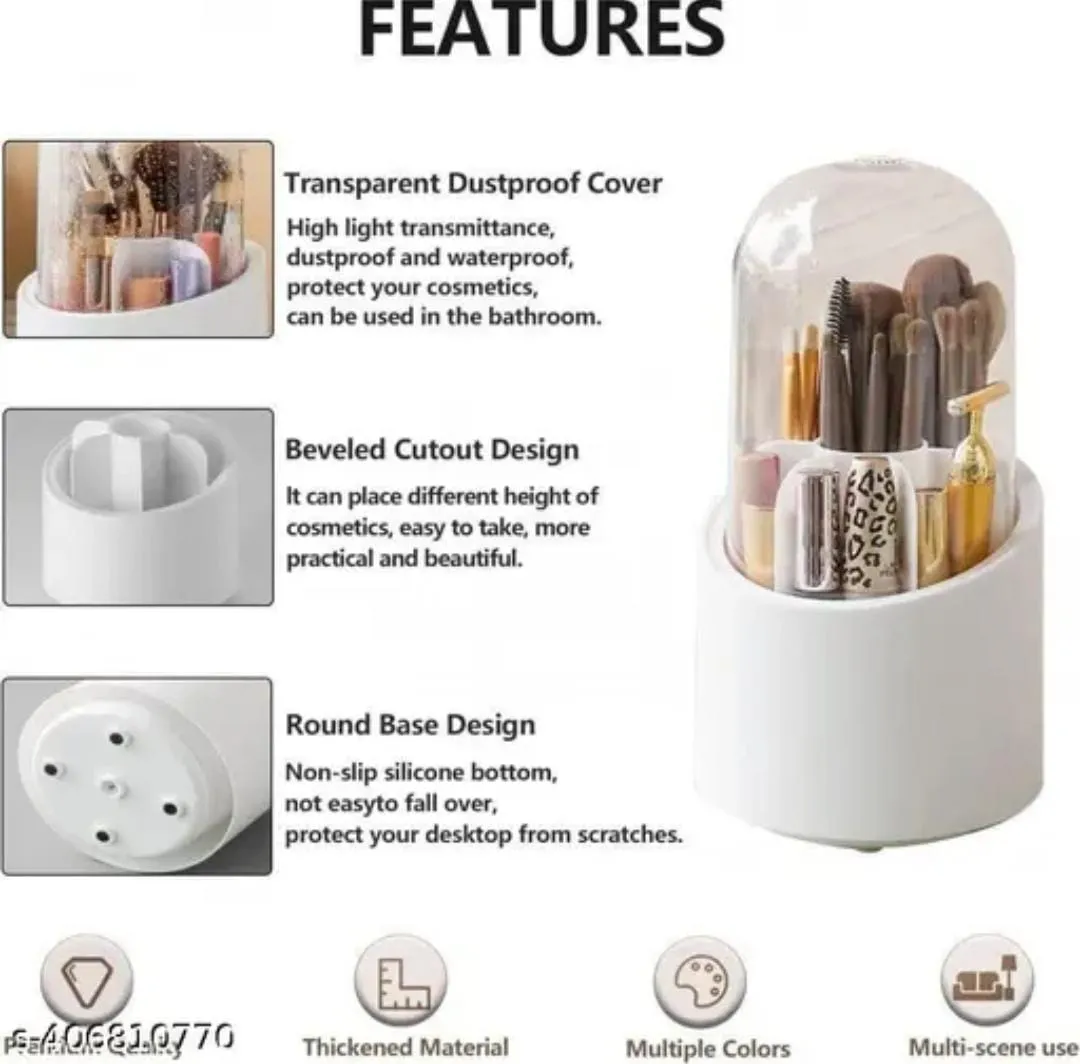 Rotating cosmetic brush organizer