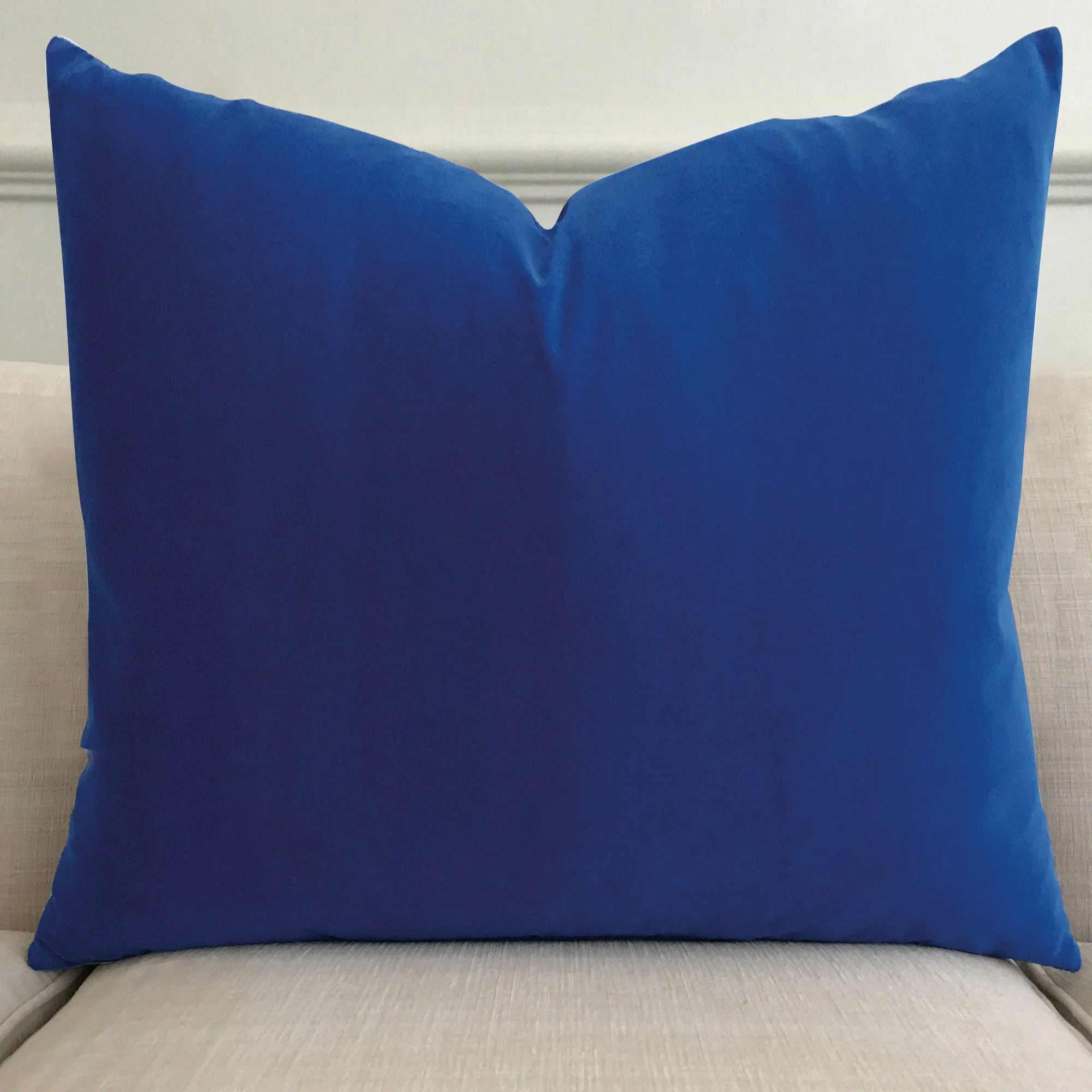 Royal Blue Luxury Velvet Throw Pillow Cover 24x24