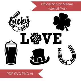 Saint Patrick Day Stencil Cut Files! 2021 [AI SVG PNG DXF]