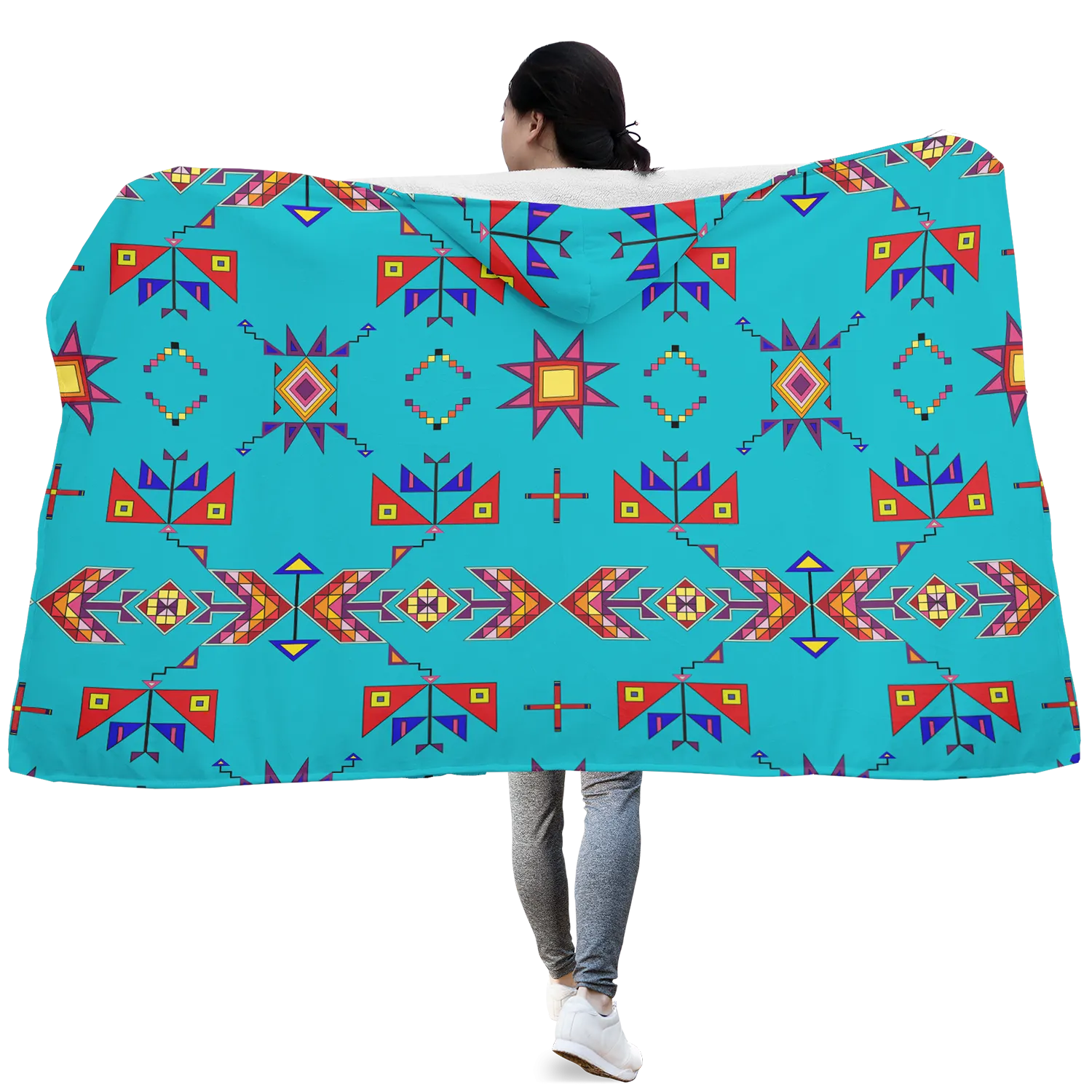 Scattered Generations Turquoise Hooded Blanket