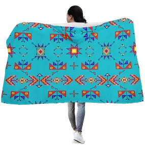 Scattered Generations Turquoise Hooded Blanket