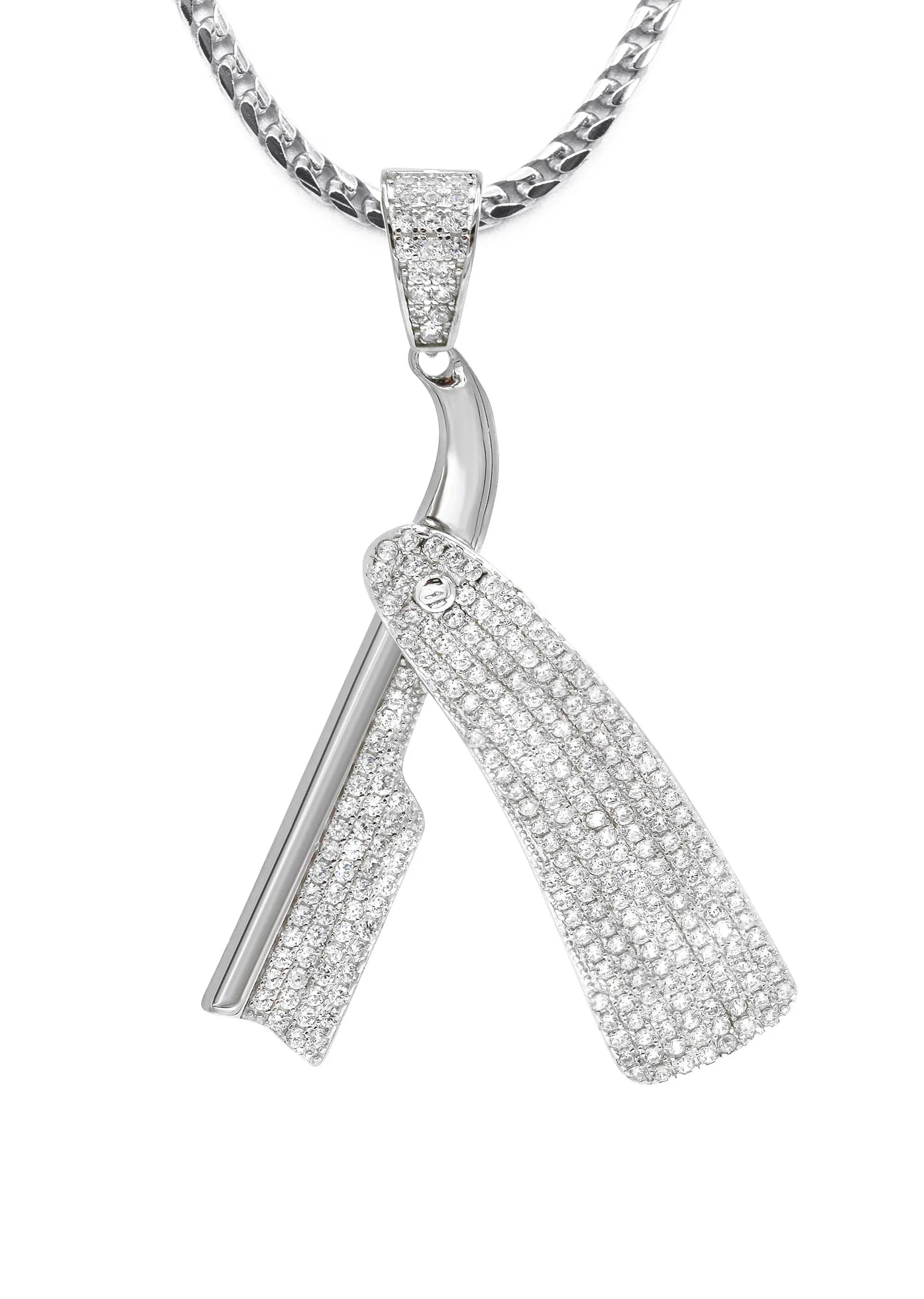 Silver Barber Razor Necklace | 21 Grams