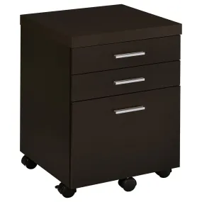 Skylar 3-drawer Mobile File Cabinet Cappuccino