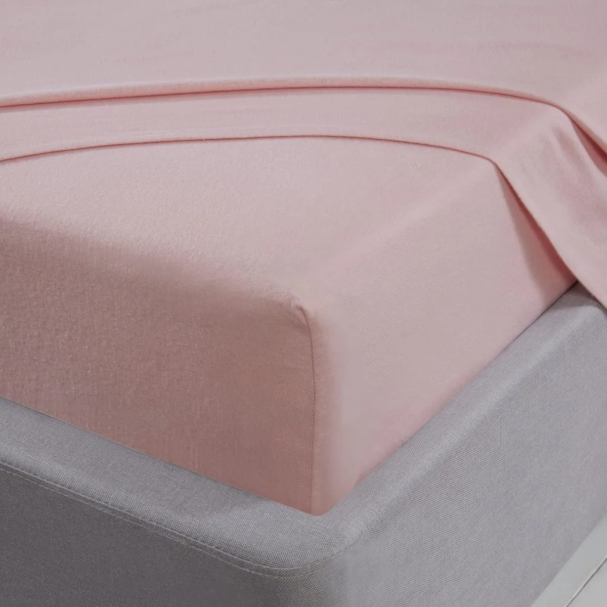 Sleepdown Brushed Cotton Flat Sheet - Blush