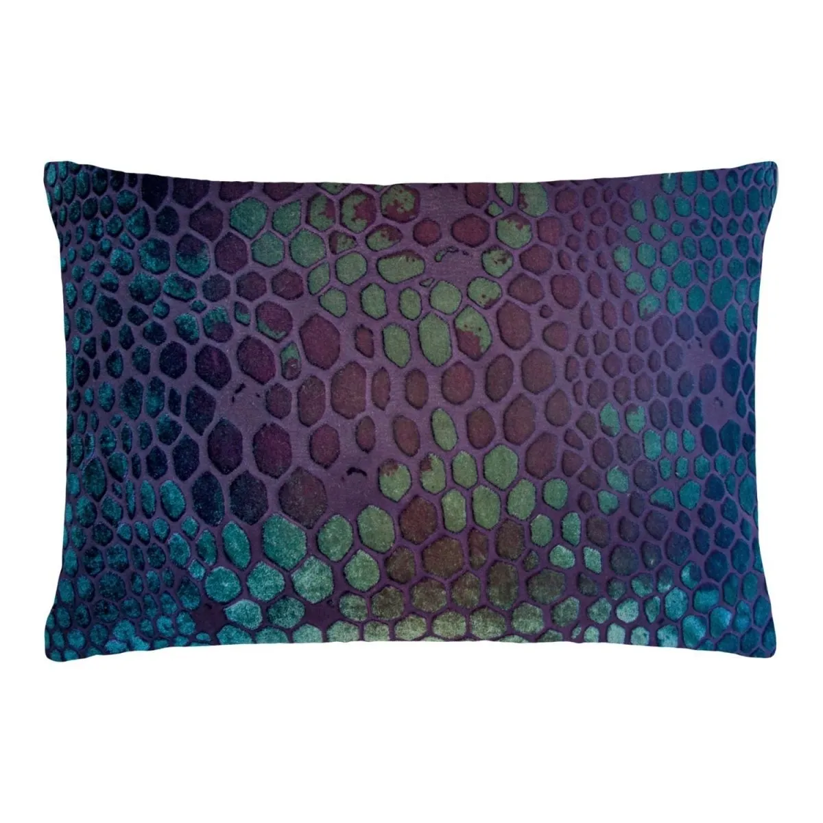 Snakeskin Velvet Peacock Pillows by Kevin O'Brien Studio