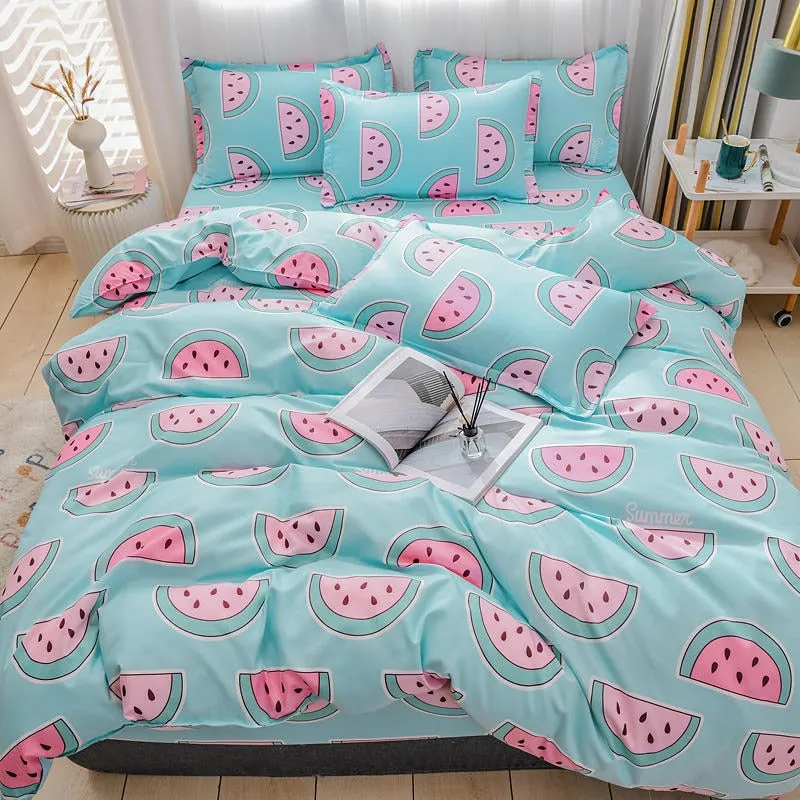 Solstice 3D Universe Stars Bedding 3 / 4pcs Kit Cartoon BedSheet Pillowcase Bedclothes Bed Linen Single Twin Full Queen Sizes