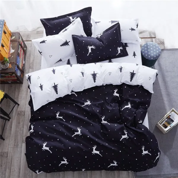 Solstice 3D Universe Stars Bedding 3 / 4pcs Kit Cartoon BedSheet Pillowcase Bedclothes Bed Linen Single Twin Full Queen Sizes