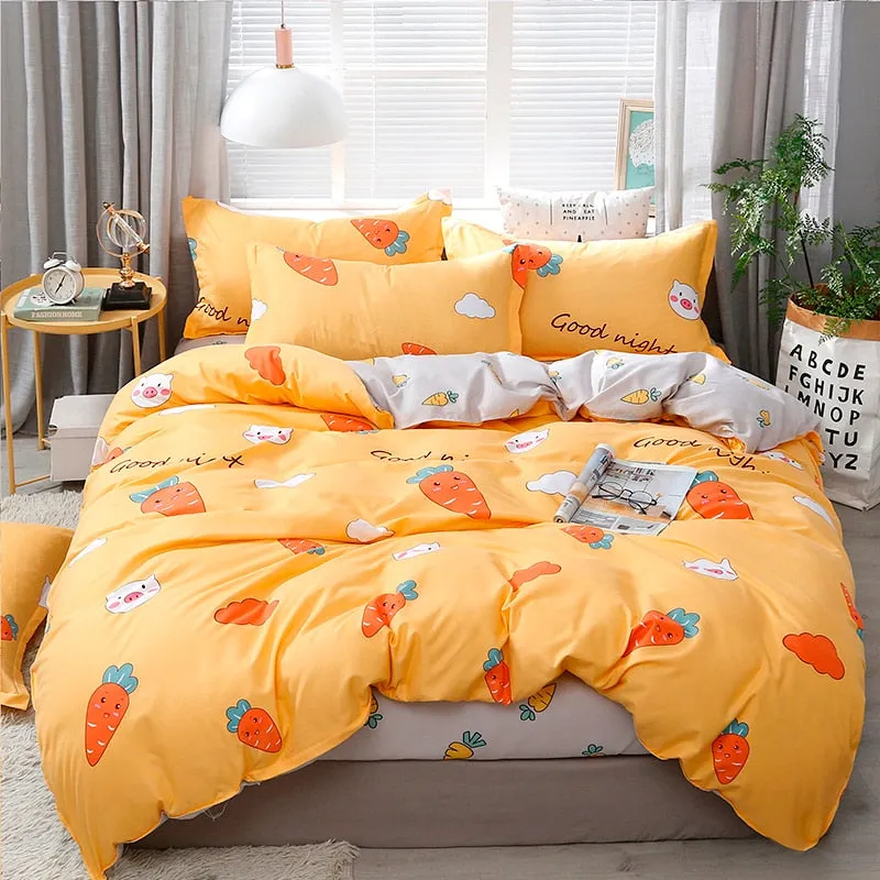 Solstice 3D Universe Stars Bedding 3 / 4pcs Kit Cartoon BedSheet Pillowcase Bedclothes Bed Linen Single Twin Full Queen Sizes