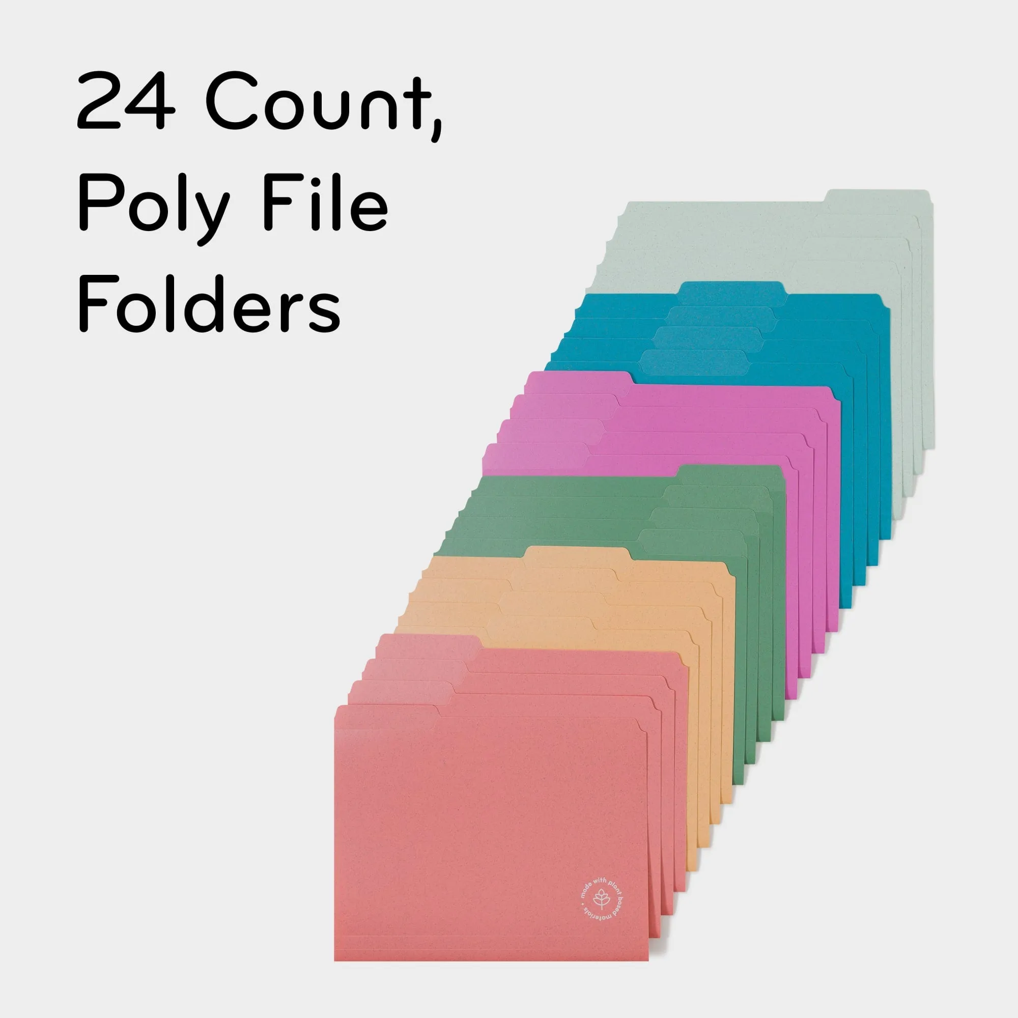 Speckled Bright Poly File Folders, 24 CT Assorted Colors