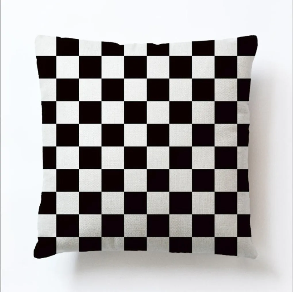 Square Cloth Pillow Covers with Geomatric Images