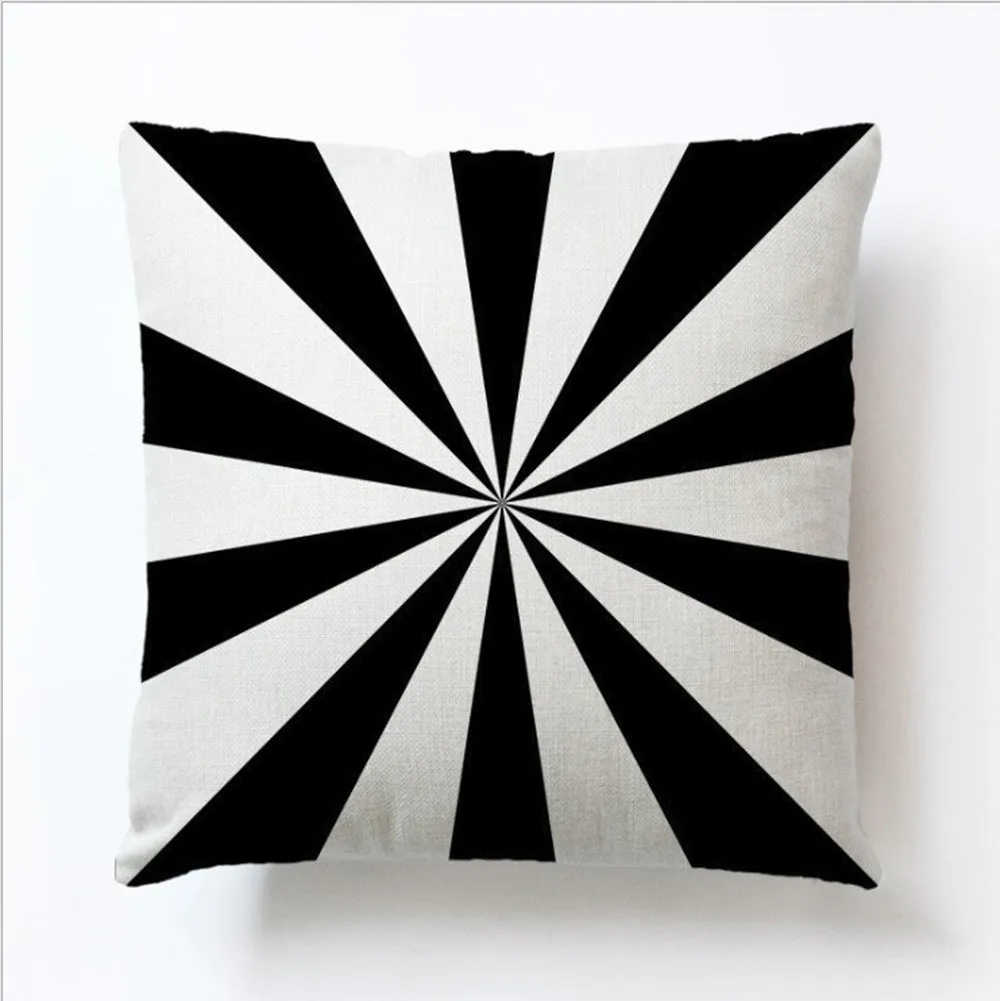 Square Cloth Pillow Covers with Geomatric Images