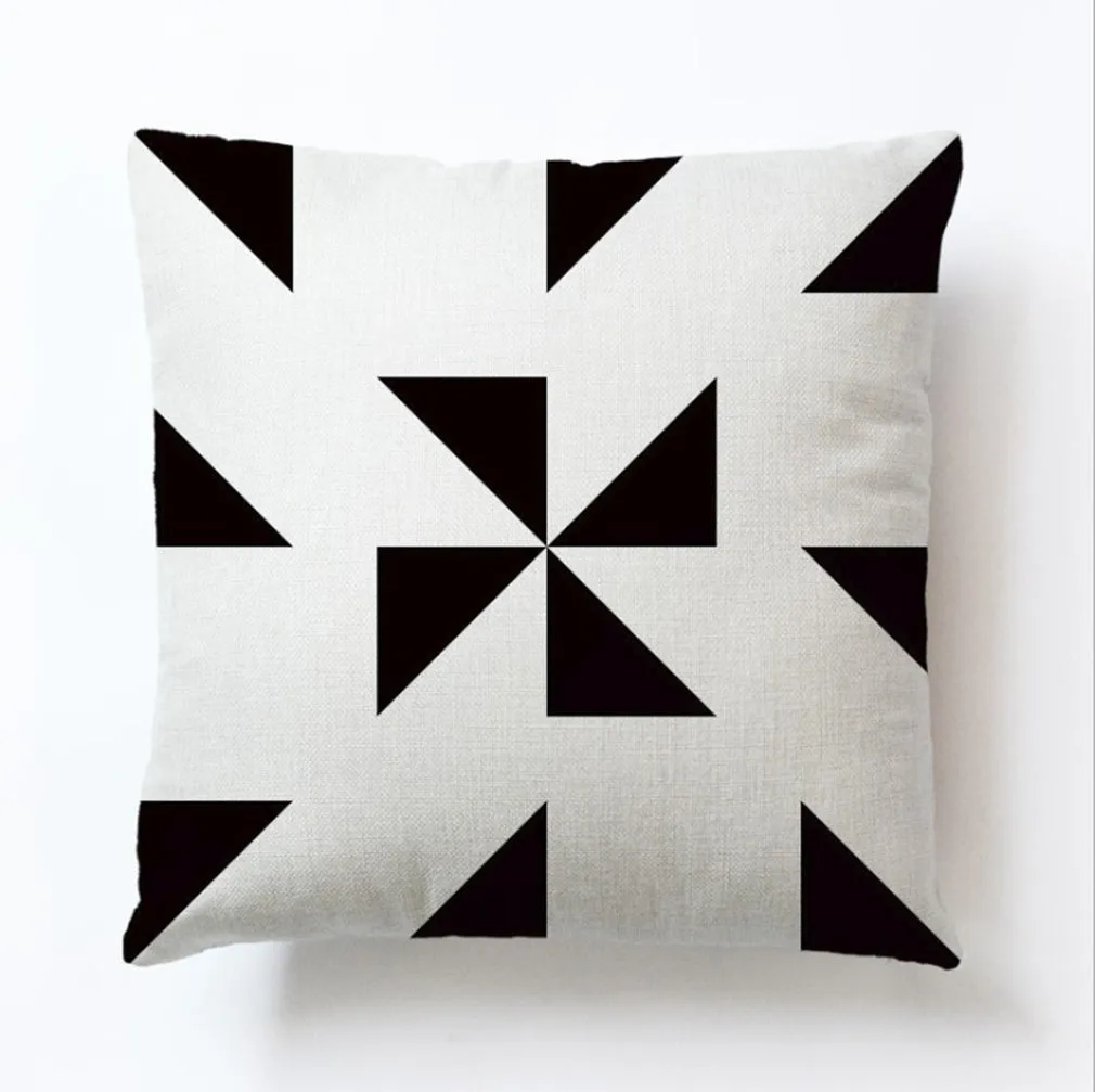 Square Cloth Pillow Covers with Geomatric Images