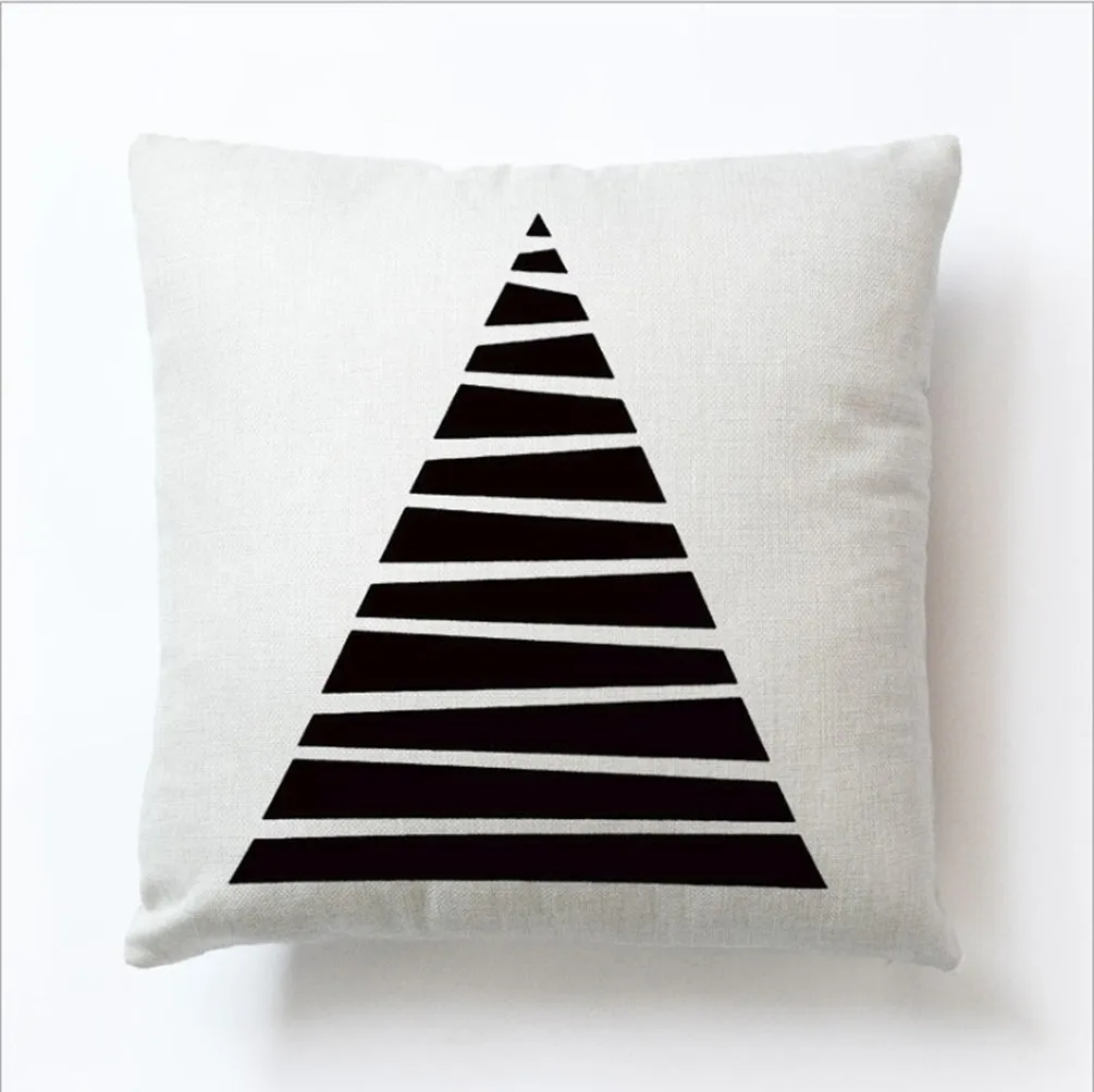 Square Cloth Pillow Covers with Geomatric Images