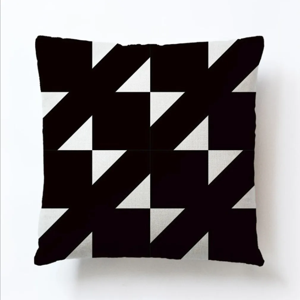 Square Cloth Pillow Covers with Geomatric Images