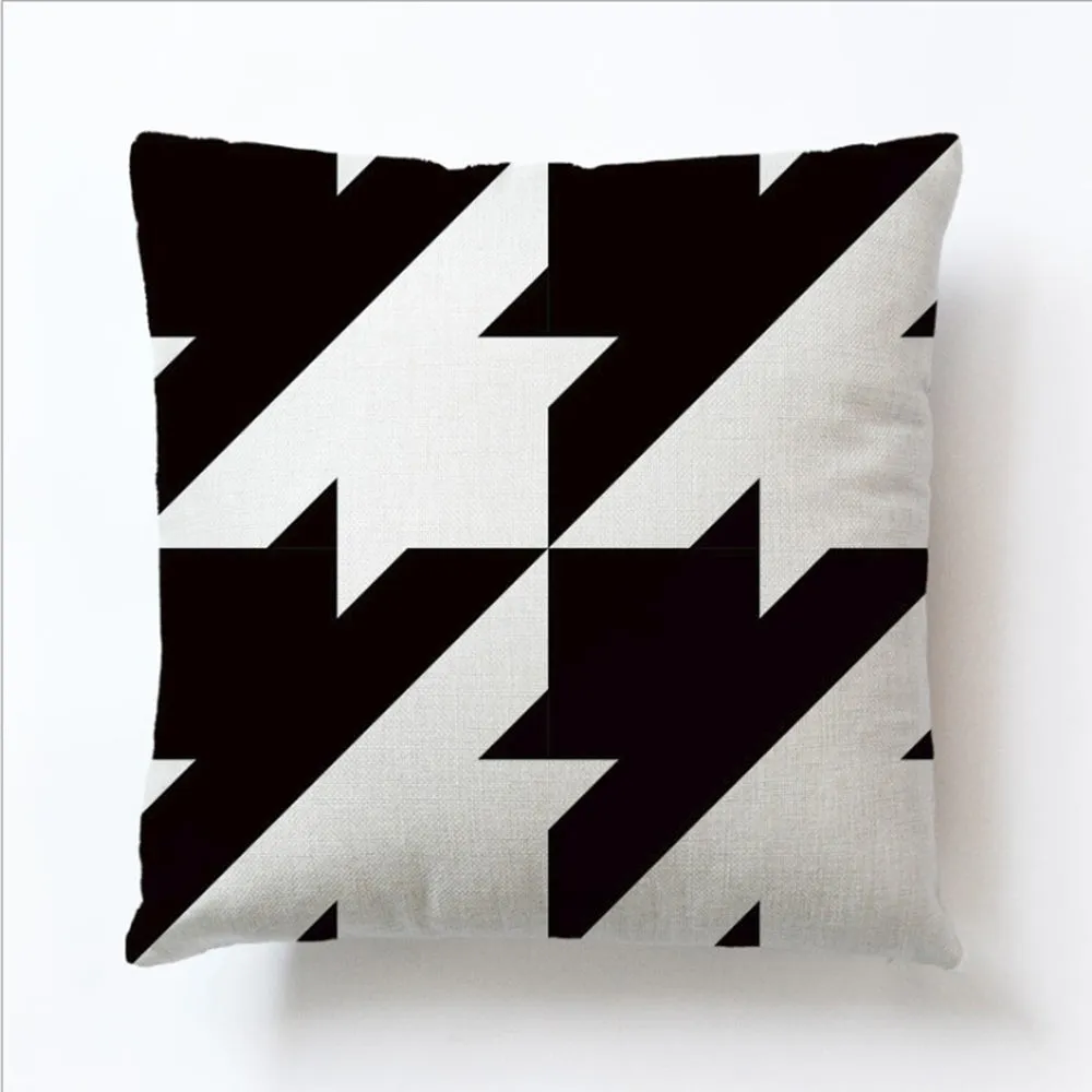 Square Cloth Pillow Covers with Geomatric Images