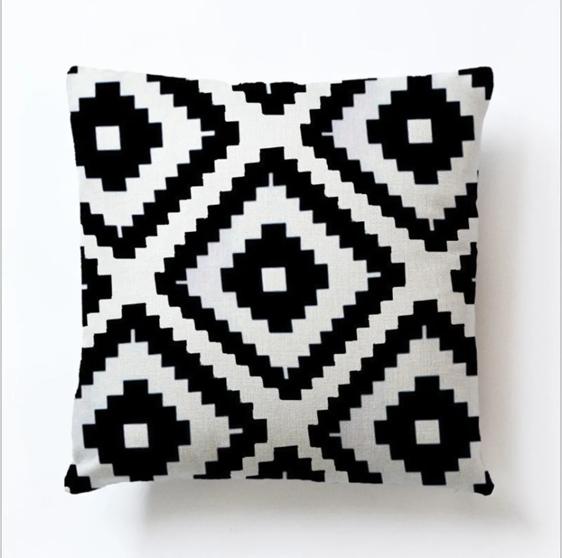 Square Cloth Pillow Covers with Geomatric Images