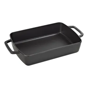 Staub Cast Iron Rosting Pan, 12-in x 8-in, Matte Black