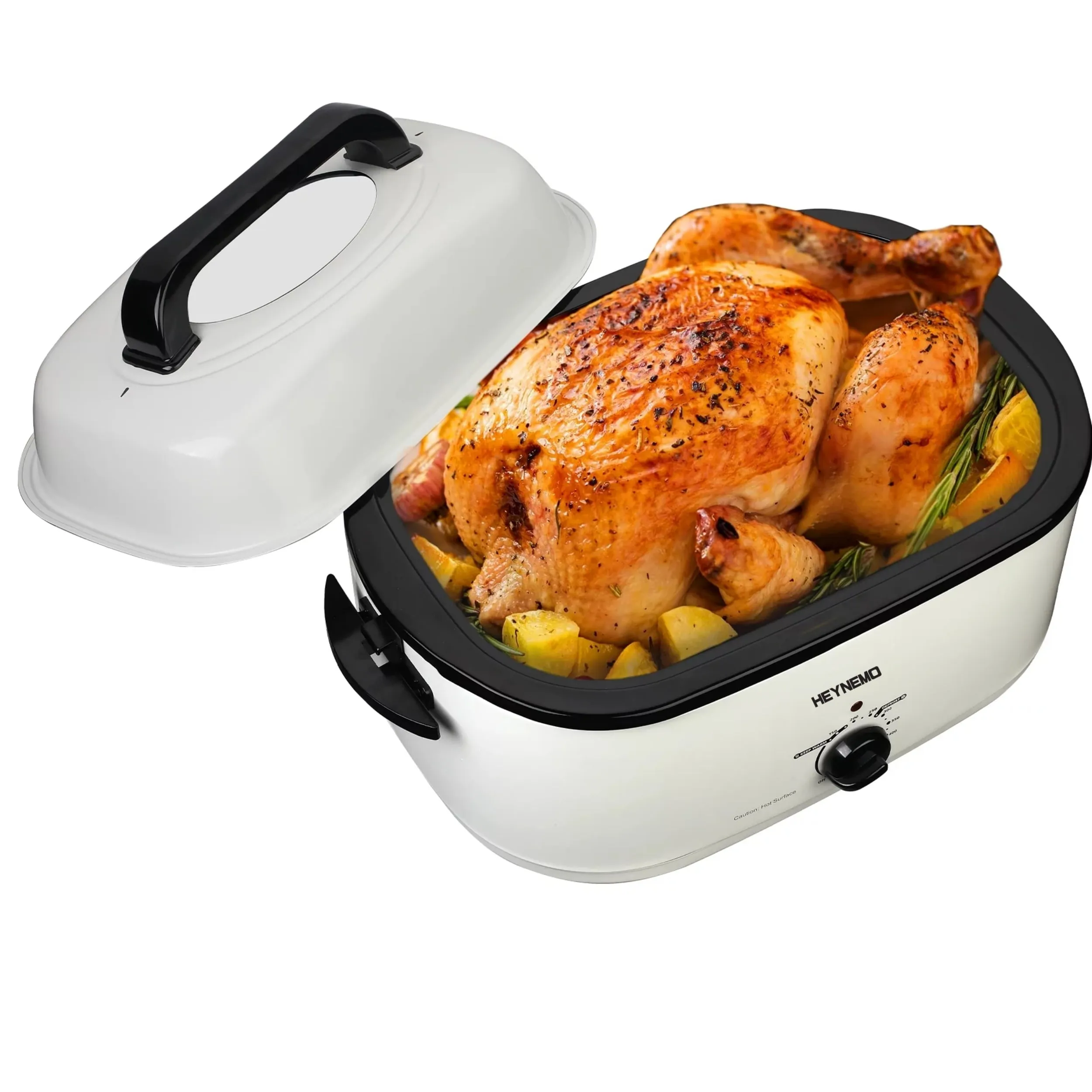 Superjoe 24 Quart Roaster Oven, Stainless Steel White