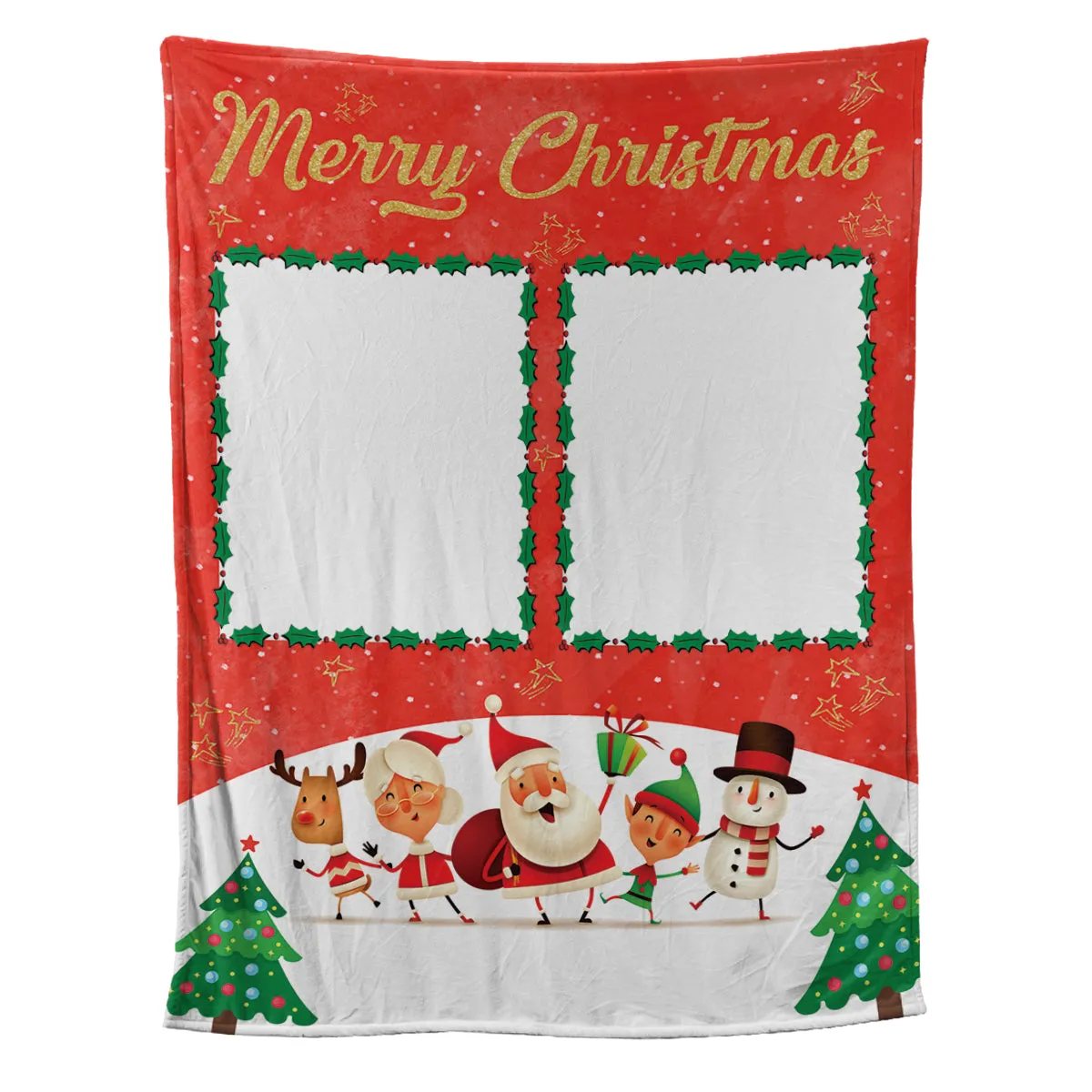 Teesdily | Merry Christmas Custom Blanket With Picture, Cute Christmas Soft Throw Blanket For Kid, Nursery Bedroom Decor, Christmas Personalized Gifts