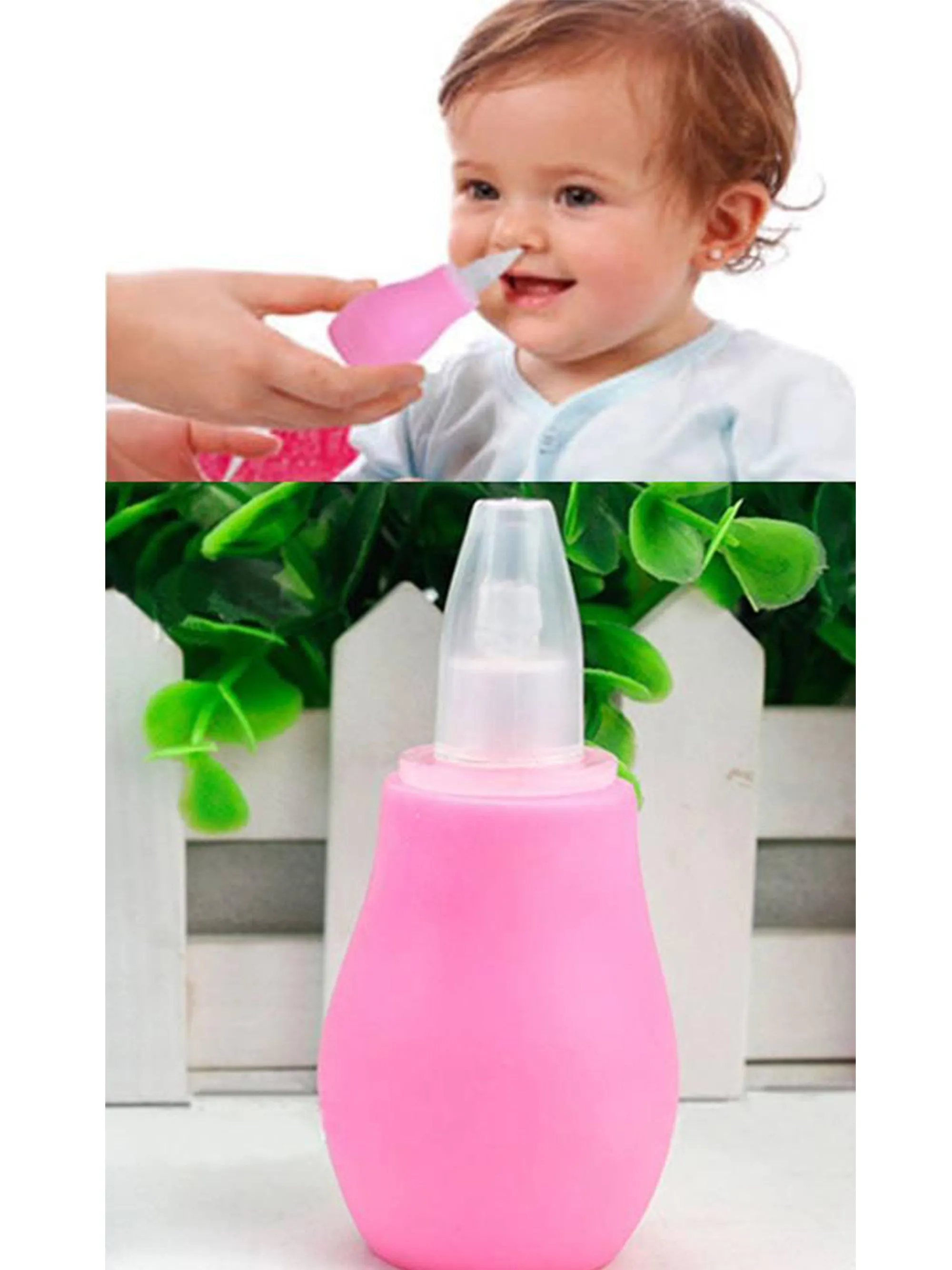 THE LITTLE LOOKERS Baby Nose Cleaner/Nasal Vacuum Sucker Mucus Snot Aspirator for Babies (Pink, Pack of 1)